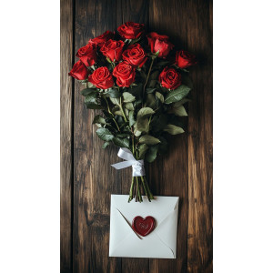 11 Червени рози с панделка | Доставка cvetia.top
