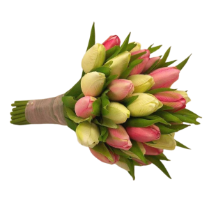 Пролетен букет „Първо усещане“ от свежи лалета